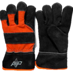 Guante Mustang Color Negro con Tela Naranja